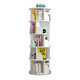 Yiga rotating bookshelf 360-degree bookshelf floor-standing student creative storage bookcase multi-layer storage rack white five layers
