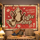 Pure tone retro American hanging cloth cafe beer decoration background cloth restaurant atmosphere matching tapestry cloth internet celebrity photo XFJ401 1 meter wide 0.7 meters high free installation package