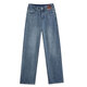 
MARKYINXIANG retro wide-leg jeans for women in spring 2025 new high-waist slim loose straight draped floor long trousers HN684 Inman retro blue S (95Jin[Jin equals 0.5 kg])