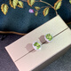 Fat Donglai's same style peridot earrings new style 925 silver plated platinum inlaid simple 6*8Mm