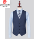 Pier Cardin Light Luxury Traje formal de traje de tres piezas de tres piezas Traje informal de negocios Spring and Summer Groom Vestido de boda Knited Navy (traje + pantalones + chaleco + camisa blanca) 3xl (165-180Jin [Jin equivale a 0.5 kg])