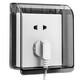 International Electrician Type 86 Self-Adhesive Waterproof Box Switch Socket Power Protection Cover Bathroom Toilet Splash-proof Box Household Type 86 Socket Waterproof Cover-Black
