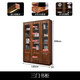 Small wooden nest solid wood bookcase walnut bookcase glass door storage storage cabinet floor cabinet Chinese study room storage bookshelf three-door bookcase assembly