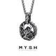 Mingyang Decorative Sea 925 Silver Xianglong Necklace Men's Zodiac Year of the Dragon Year of the Dragon Zodiac Circle Pendant Trendy Original Accessories New Year's Gift Xianglong Pendant + Square Bead Steel Chain-65cm