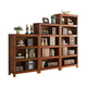 Grine American Massivholz Bücherregal kostenlose Kombination aus raumhohe Wand Einfaches Wohnzimmer Büro Europäische Bücherregalregal Vierschicht Bücherregal Height 1479 mm (tiefe Kirschfarbe) 1000*380 (Länge*Breite)
