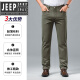 JEEP SPIRIT2025夏季薄款棉男士休闲裤男宽松商务弹力直筒男裤 卡其色 7029 36