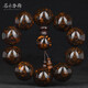 Mingmuxiangfu Hainan Huanghuali 25mm water ripple tiger skin pattern Buddhist bead bracelet for men No. D8010