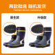 Very good (JollyWalk) water shoes, rain boots, men's mid-calf rain boots, fishing waterproof boots, overshoes, rubber boots, blue and yellow 44
