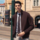 Mr. Bubasulan Wolle Reißverschluss Stand-up-Halsband Frühlings-Strickjacke Pullover Herrenpullover BT12128 Zigarette 2xl (185)