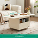 Quanyou Home Functional coffee table, living room, household side table, movable folding cream style furniture storage cabinet