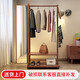 Baiyuda Massives Holz-Dressing-Spiegel-Gackträger integriertes bodengesteuertes Schlafzimmer Home Multifunktion Aufbewahrungsbügel in voller Länge in voller Länge Spiegelanpassungsspiegel 80 cm Walnussfarbe (der Spiegel öffnet und schließt linke und recht