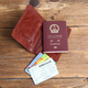 
apatia retro handmade genuine leather passport bag head layer cowhide passport clip-sensitive vegetable tanning leather ID bag travel card bag coffee color