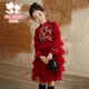 Fuluomi girls' new Chinese style winter velvet warm children's Chinese style New Year's greeting dress red 130cm