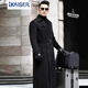KAISER brand 100% wool woolen coat men's long windbreaker jacket double-breasted suit collar belt double-sided woolen wool black 50/XL