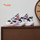 Zapatillas para niñas de anta para niños 2024 botón de mando de cuero de malla de otoño e invierno de otoño e invierno más zapatos de algodón de terciopelo [para niños regulares] negro/blanco/azul/rosa 9904-1 tamaño 30