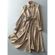 Pier Cardin Thin Temperament Windbrecher für Frauen 2025 Frühlings- und Herbst neue koreanische Version kleiner Mantel vielseitiger Hemdjacke mit mittlerer Länge grau braun m