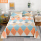 You'an Geng old coarse cloth bed pure cotton single piece thickened encrypted double large size Kang sheet non-slip four seasons universal blue orange grid--7 four seasons pure cotton large bed sheet 3.5*2.4 meters, washed 3.2*2.4