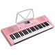 Meirkergr MK-288 Pink Basic Version + Piano Stand 61-Key Multi-Function Teaching Electronic Keyboard Children's Beginner Musical Instrument Connected to Microphone Headset Mobile Pad with Piano Stand