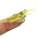 Glow-in-the-dark simulated soft bait with hook, soft shrimp, soft worm lure, fake bait, bionic fish bait, cocked mouth, white striped bass 4cm, fake shrimp, small grass shrimp, 4 pack - 1 of each color