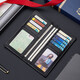 Kaiser Paul Polo Herren Brieftasche Herren Lange Multi-Card-Kartenbeutel Herren reiner Kuhladen dünner Casual Card Clip Schwarz dünn