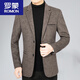 
ROMON Spring and Autumn Woolen Casual Suit Men's Middle-aged Spring and Autumn Woolen Suit Jacket Dad Single Thickened Top 82020 Coffee M 170