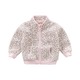 DAVE&BELLA Spring and Autumn Children's Jackets Boys Autumn Clothes Girls Baby Clothes Children's Clothes Boys Baby Polar Fleece Baseball Jersey Clothing Pink Leopard DB396-D 110 cm (recommended height 100-110cm)