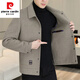 Pierre Cardin woolen coat men's double-sided woolen short coat 2024 winter new thickened warm lapel men's jacket 2308 Gray L (105-120Jin Jin equals 0.5kg)