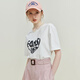 
Fan Silan 23FS12383/12392 White love letters short-sleeved T-shirt for women in summer round neck loose top off white small letters S