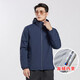 BRELRMON velvet coat windbreaker for men and women single-layer autumn and winter windproof warm soft shell workwear Korean outdoor jacket 9930A Dark Blue-Men Solid Color L