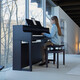 Roland HP704/HP702/HP701 Luxus vertikaler elektrischer Klavier Erwachsener Professional spielen 88 Key Home Digital Piano HP704-WH Elegant White + Accessoires Geschenktüte