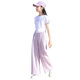 Pitt Pitt Girls Sommeranzug Set Children 2025 Mode und sportliche große Kinder Sommer Neues zweiteiliges 12-jähriges Mädchen Sommer 9889 Weiß + 15009 Lila [Set] 140 cm