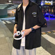 Kaduton 7-quarter sleeve shirt men's summer thin fashion brand design loose half-sleeved shirt dk uniform top casual jacket white 2XL