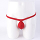Men's underwear, abnormal men's ice silk thong, trendy men's sexy U-convex large bag summer low-waist breathable T-pants red