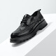 Belle Chinese Valentinstagsschuhe Pendelgeschäft Lederschuhe faltiges Kuhläden bequeme dicke Sohle formelle Schuhe A1422AM4 Schwarz-Single 43 (265 mm)