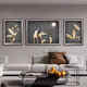 
Huaixue elephant living room decoration painting modern light luxury abstract sofa background wall hanging painting high-end elk triple mural JD15828 left and right 35*50 middle 70*50 texture oil canvas aluminum alloy black frame