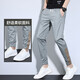 Pantalones casuales de pájaros carpinteros para hombres Pantalones delgados de verano para hombres Seda de seda suelta pantalones de marca de moda para hombres pantalones de hombres delgados de gran tamaño JBB-988 gris l