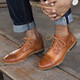 Kawazukiyou Style britannique Martin Boots Men's Summer Breatch et confortable Couper en cuir moyen Couche Cow Hide