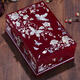 Shuntong Lifang Mother-of-pearl Lacquer Jewelry Jewelry Storage Box Wooden Retro Jewelry Box Princess Birthday Valentine's Day Gift Burgundy Swallow 22*15*9 Points 5cm