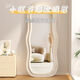 Santoborough Ganzkörperspiegel in Ins Stil Schlafzimmer mit Boden und Decken Spiegel Tanz Dressing Spiegel HD Undeformierte Schlafzimmer Schlafzimmer Schlafzimmer schlampiger Spiegel [Perle White Samtbeutelsty