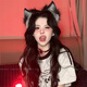 Ellilo Cat Ears Bell Headband Female Pure Desire Cos Fox Ear Plush Headband Wolf Ear Animal Ear Halloween Props Hair Accessory Wolf Ear Headband - Black Gray