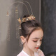 Hanfu headdress children and girls hair crown ancient style crown ancient costume hair accessories ancient girl crown national trend rocking phoenix crown golden phoenix 3 and a half-Yanghe-Jin