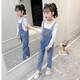 Kinderkleidung Girls Overalls für neue Frühling und Herbst Koreanische Version von Mid-Large Children's Suit Denim Overalls zweiteiliger Set 10-13 Jahre altes Modehemdstil Größe 140 Größe Empfohlene Höhe von 135 cm