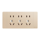 
DELIXI socket panel concealed CD691 series 118 type two-position five-hole 10-hole socket panel champagne gold type 118 type fifteen-hole