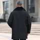 VACK cotton-padded coat for men, middle-aged winter coat, men's medium-long winter velvet thickened daddy workwear, senior citizen clothes, daddy coat, middle-aged and elderly men's autumn and winter cotton-padded jacket, black XL (recommended weight 115-135Jin Jin is equal to 0.5 kg)