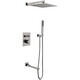 Hansgrohe German supercharged hot-melt thermostatic button shower head concealed all-copper embedded suspended ceiling canopy into the wall gun gray constant temperature three-function 12-inch shower head 30*30