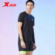 Xtep sports suit men's short-sleeved shorts two-piece spring and summer knitted breathable quick-drying running suit 880229950067 black L