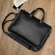 COW briefcase men's genuine leather handbag first layer cowhide men's bag computer bag C-8620 elegant black 14 inches