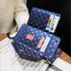 Afapu Trendy Brand Tarn-In Coin Willet Integrated Oppo Mobile Telephone Case de teléfonos móviles Trendy Star Internet Celebridades Creative Hearing Bag Women Leather Hard Pack Full Shell Coin Wallet-Blue Blue Star + Crossbody Lanyard Oppo Reno3/K7