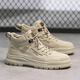 Región Occidental Camel Men's Shoes Boots Martin Boots Middle Top Men's Autumn Men Turny Trabajo al aire libre Botas High Top British Apricot Color 41