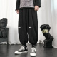 
Pugesi (PUGESI) fat large-size casual pants for men in spring and autumn tying pants for men loose solid color trousers elastic pants K1049 black L 110-130Jin [Jin equals 0.5 kg]